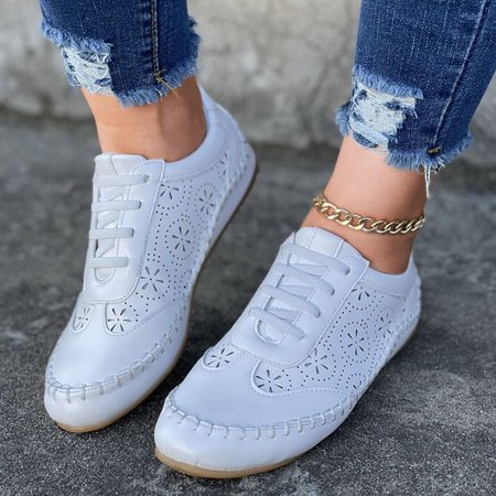 

Pu Flats, White, Flats & Loafers
