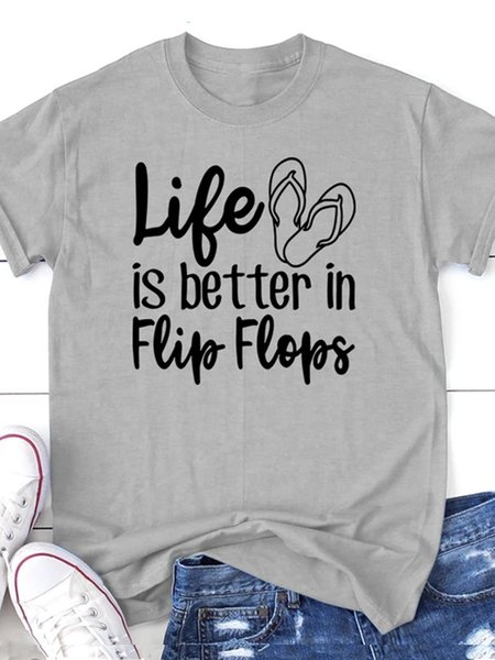 

Short Sleeve Casual Shirts & Tops, Light gray, T-shirts