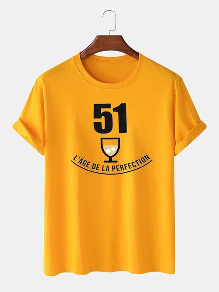 

Casual Crew Neck Shirts & Tops, Yellow, Men's t-shirts