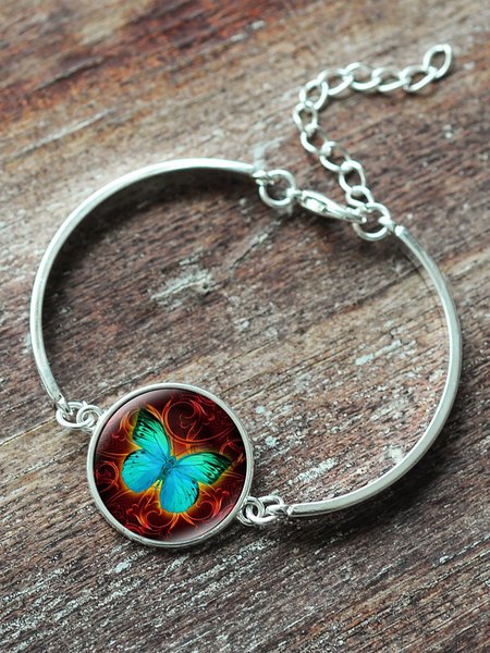 

Beautiful Butterfly Time Gemstone Glass Vintage Bracelet, Bracelets & Anklets
