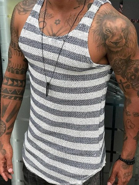 

Striped Casual Tanks, Stripe, Men's t-shirts