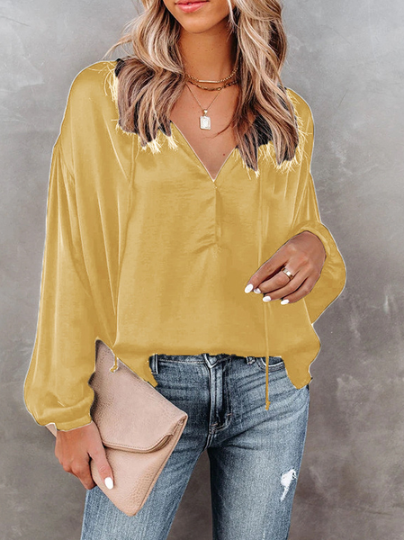 

Plain Shirts & Tops, Yellow, Long sleeve tops