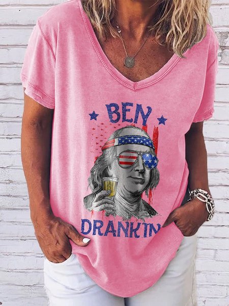 

Ben Drankin USA Flag Graphic Short Sleeve Tee, Pink, T-shirts
