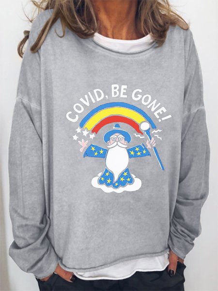 

Be Gone Casual Cotton-Blend Sweatshirt, Gray, Hoodies&Sweatshirts