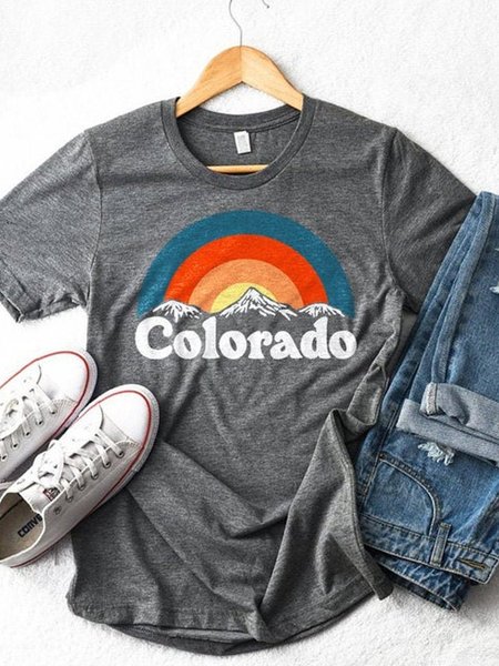 

Casual Short Sleeve Shirts & Tops, Light gray, T-shirts