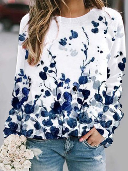 

Vacanza Maniche Lunghe Girocollo Floreale Felpa, Bianco, Hoodies & Sweatshirts