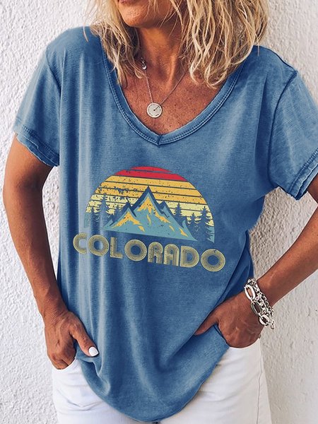 

Colorado Casual Cotton-Blend Shirts & Tops, Blue, T-shirts