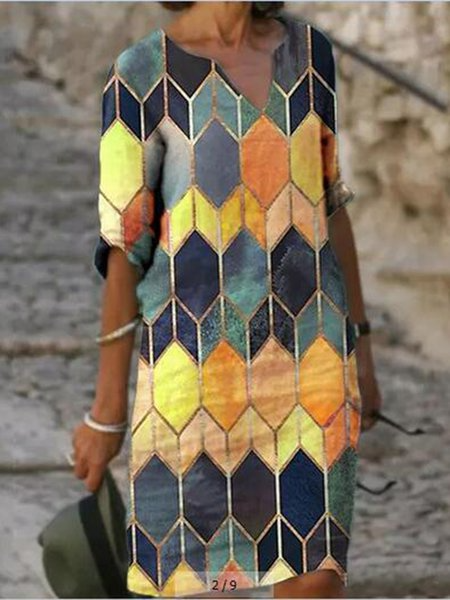 

Vintage Stampato Floreale Abito, Giallo, Dresses