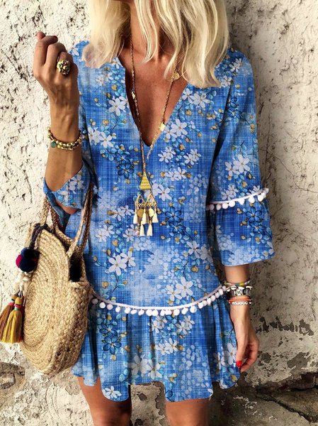

Gonna Casuale Cotone, Blu, Mini Dresses