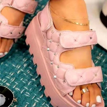 

Block Heel Sandals, Pink, Sandals