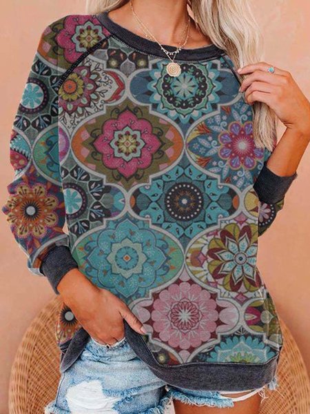

Boho Long Sleeve Sweatshirts, Multicolor, Hoodies & Sweatshirts