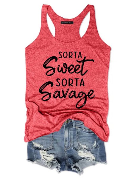

Women's Sorta Sweet Sorta Savage Tank Top, Rose red, Tank Tops