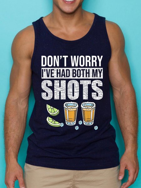

It's Cool I've Had Both My Shots Mens Tank Top, Dark blue, T-shirts