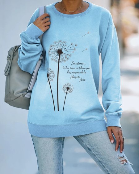 

Polyester Cotton Long Sleeve Sweatshirt, Light blue, Hoodies & Sweatshirts