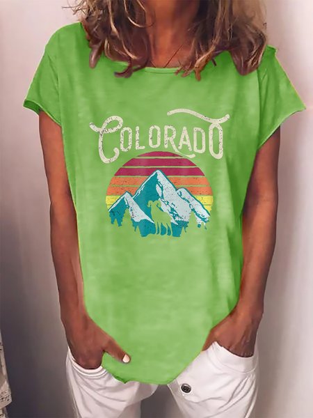 

Colorado Day Graphic Short Sleeve Tee, Green, T-shirts
