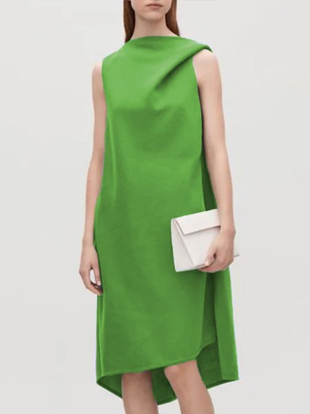 

Solido Casuale Girocollo senza maniche Abito, Verde, Dresses
