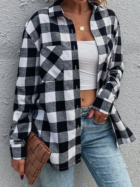 

Camicie & Top Maniche Lunghe Misto Cotone, Nero-bianco, Blouses & Shirts
