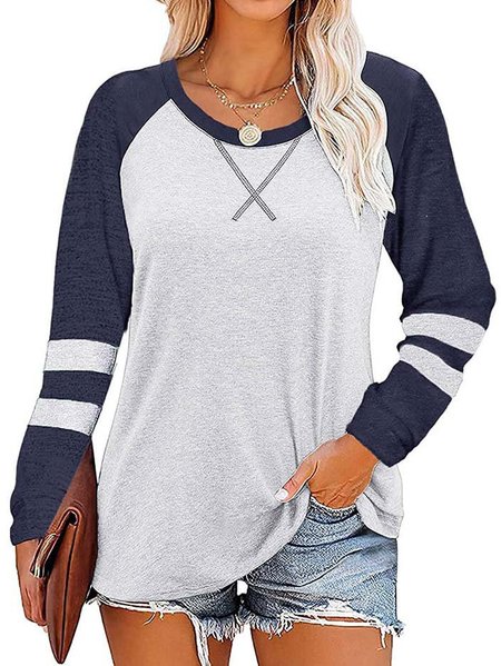 

Cotton Casual Long Sleeve Shirts & Tops, White, Long sleeve tops