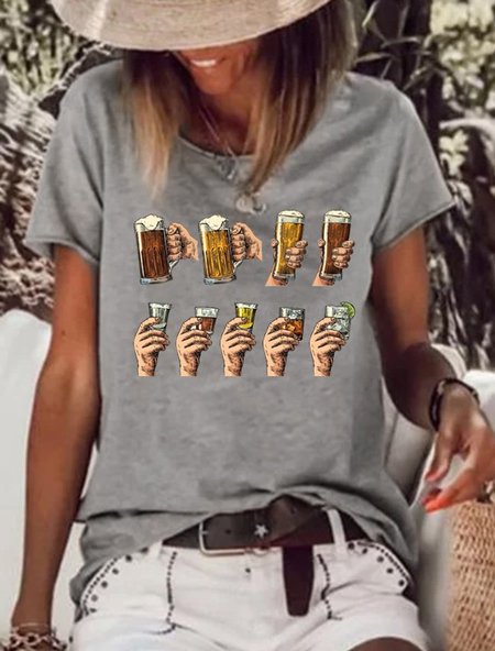 

Beer Shirts & Tops, Gray, T-shirts