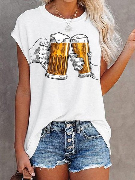 

Cheers Cotton-Blend Shirts & Tops, White, T-shirts