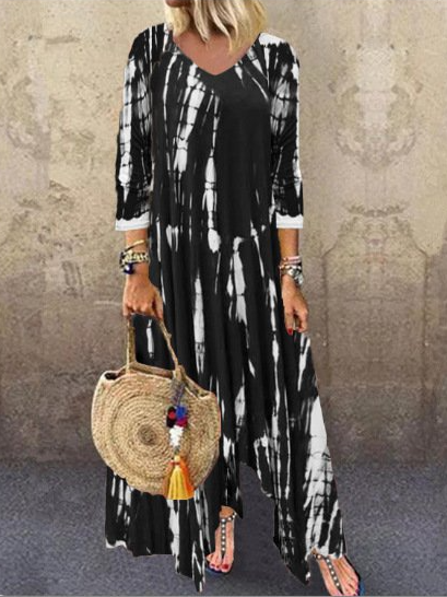 

Casual Crew Neck Dresses, Black, Maxi Dresses