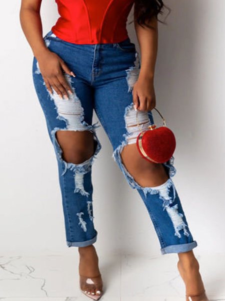 

Casual Denim Jeans, Royal blue, Jeans