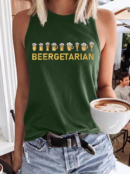 

Beergetarian Women‘s Sleeveless Cotton-Blend Shift Shirts & Tops, Dark green, Tank Tops