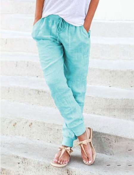 

Casual Pants, Sky blue, Pants