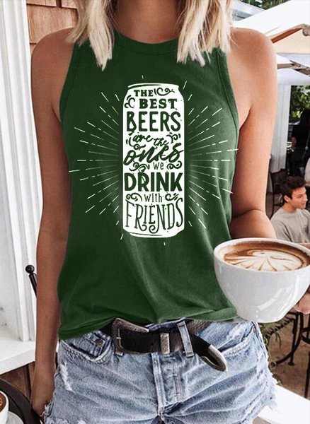 

The Best Beer S Are The Ones We Drink With Friends Tank Top, Dark green, Tank Tops