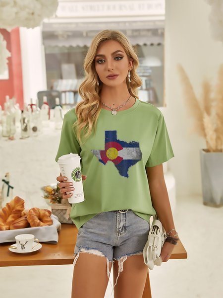 

Colorado Graphic Short Sleeve Casual Tee, Olive green, T-shirts