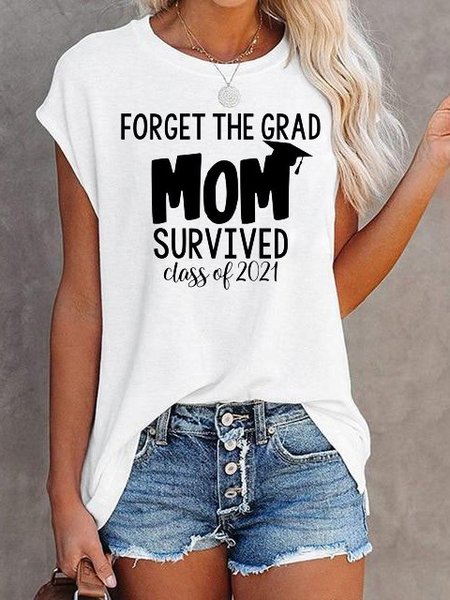 

MOM Cotton-Blend Casual Short Sleeve Shirts & Tops, White, T-shirts