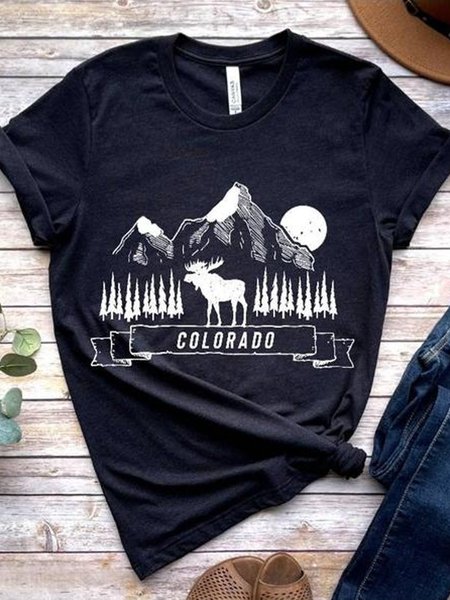 

Colorado Casual Crew Neck Shirts & Tops, Dark blue, T-shirts