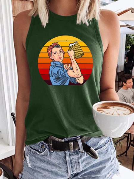 

Beer Women Women’s Sleeveless Shirts & Tops, Dark green, Tank Tops