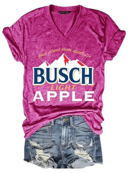 

How About Them Apples Busch Light Apple Women Tshirt, Rose red, T-shirts