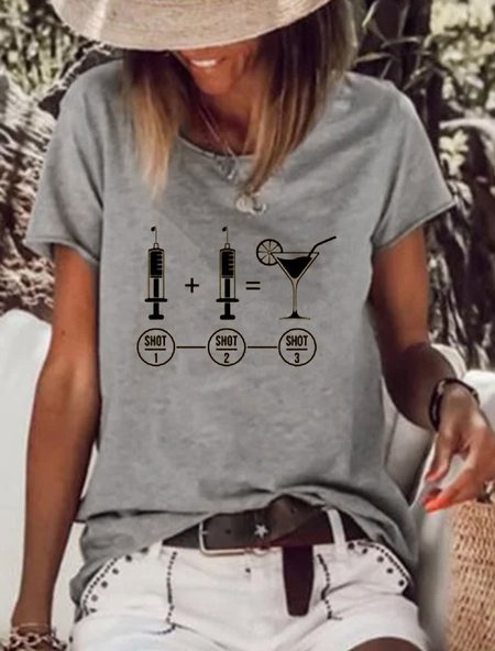 

Vaccinated Shirt, Gray, T-shirts