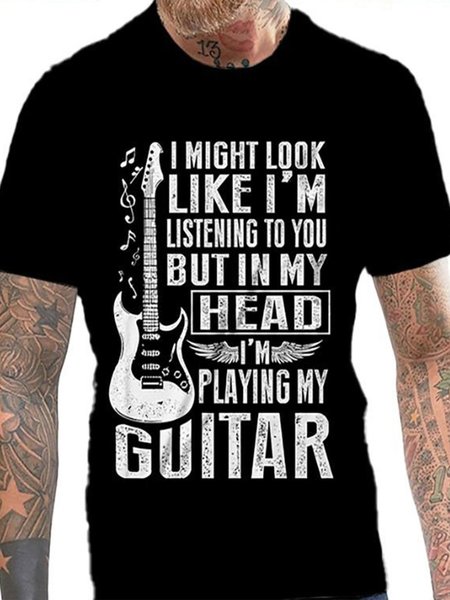 

Casual Crew Neck Shirts & Tops, Black, Men's t-shirts