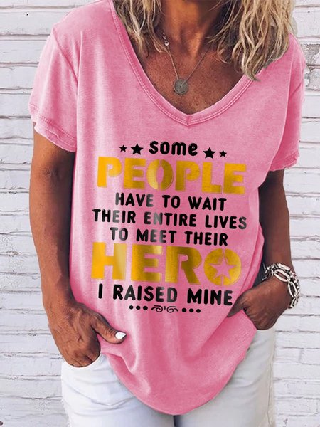 

I Raised My Hero Graphic Short Sleeve Tee, Pink, T-shirts