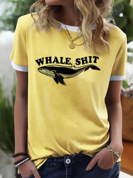 

Whale Graphic Short Sleeve Tee, Yellow, T-shirts