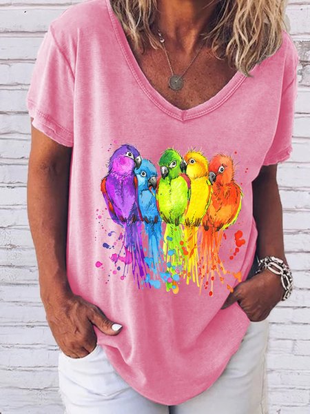 

Funny colorful parrots with watercolor Shirt&Tee, Pink, T-shirts