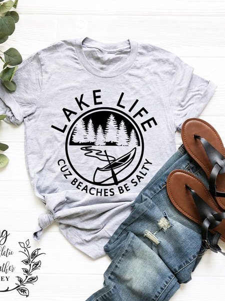 

Lake Life Summer Tee, Gray, T-shirts