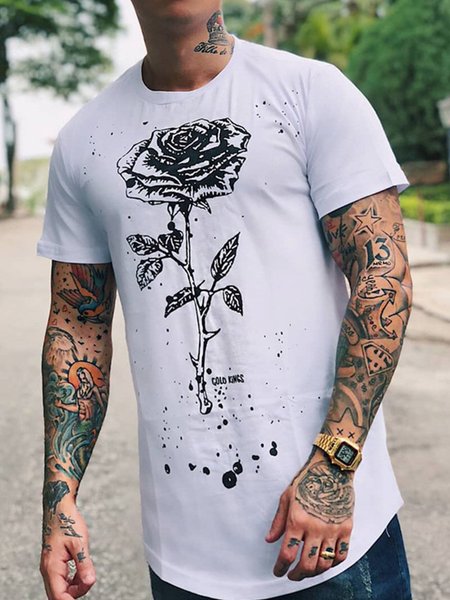 

Cotton-Blend T-shirt, As picture, Men's t-shirts