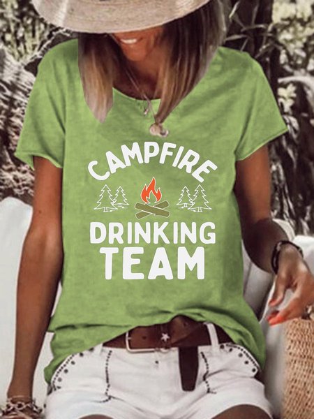 

Campfire Drinking Team Tops, Green, T-shirts