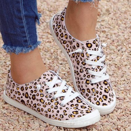 

Comfortable leopard flowers Spring Cloth Flats, Yellow, Flats
