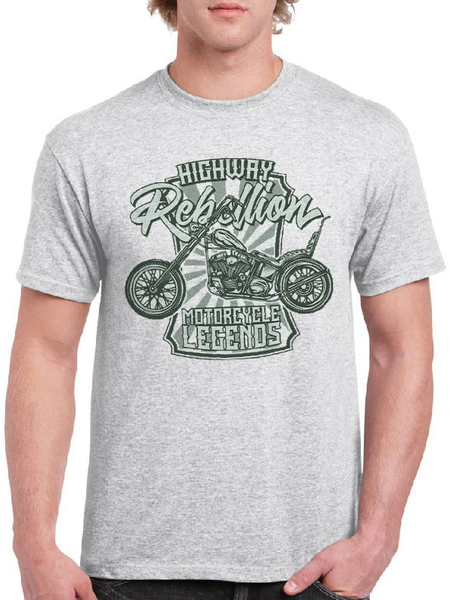 

Motorcycle Legend T-Shirt Mens Biker Top Motorbike, Light gray, Men's t-shirts