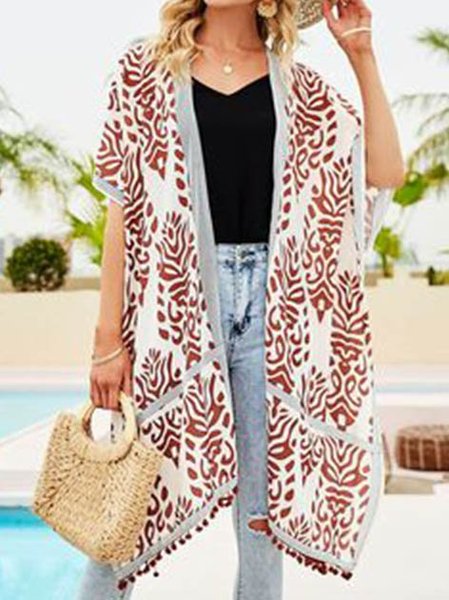 Boho Paisley Cardigan, Brown, Outerwear