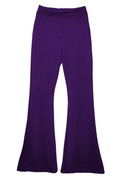 

Tinta unita taglia grande Casuale Avvio Taglio Pantaloni, Viola, Pants