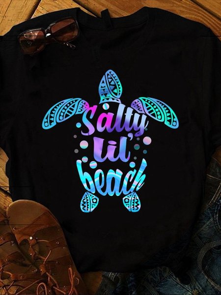 

Salty Lil Beach Sea Turtle Shirt, Black, T-shirts