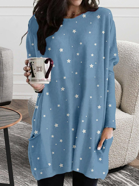 

Casual Cotton-Blend Long Sleeve Shirts & Tops, Star, Long sleeve tops