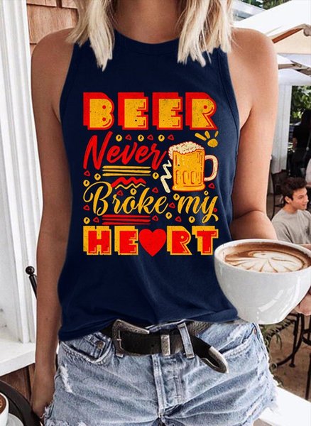 

Beer Never Broke My Heart Women Tank Top, Blue, Tank Tops