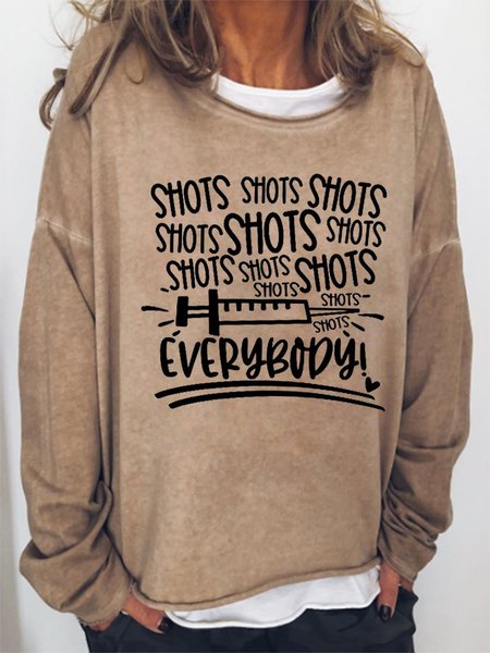 

Shots Everbody Vaccination Sweatshirt, Light brown, Hoodies&Sweatshirts